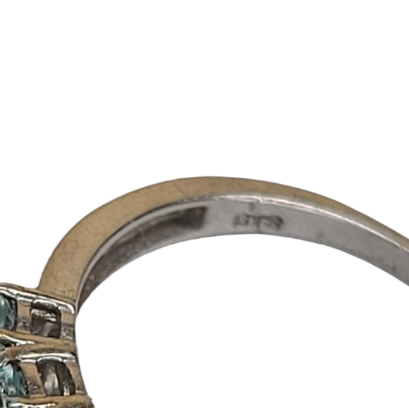 Crystal blue sterling silver ring - Picture 7 of 8